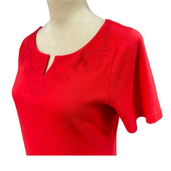 Talbots NWT Casual Outing Knee Length Short Sleeve Orange Shift Dress - Picture 5 of 10